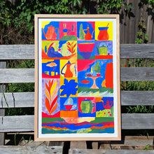 Charger l'image dans la galerie, Je suis très heureux de vous proposer cette édition produite avec Anouck Constant, imprimée chez Shlag Lab ! Carte blanche à Anouck et recherche commune avec Samuel du Shlag Lab pour trouver les couleurs qui allaient le mieux mettre en valeur l'invitation au voyage et au grand air de cette illustration. COLLOQUE est un…