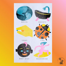 Charger l'image dans la galerie, Affiche, poster, illustration imprimée en risographie par à New York City, USA, tirage limité numéroté et signé par l'artiste Ivy Zheyu Chen et son studio Upon. COLLOQUE est un concept-store proposant musique, illustration et artisanat. Nombreuses idées cadeaux !