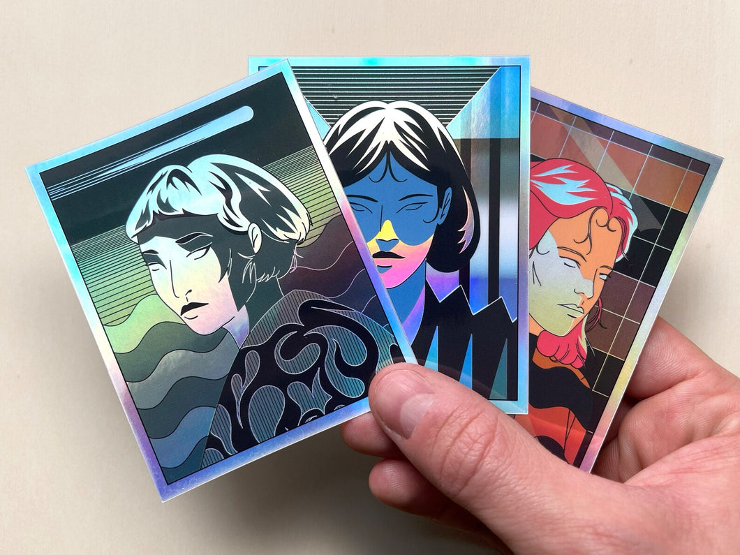 Stickers illustrés holographiques de Thomas Merceron. COLLOQUE est un concept-store proposant musique, illustration et artisanat. Vous y trouverez de nombreuses idées cadeaux !