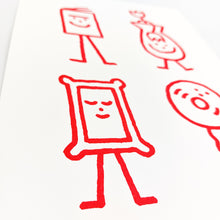 Charger l&#39;image dans la galerie, Illustration réalisée par Samuel Eckert pour le pop-up Curated Christmas co-organisé avec la galerie d&#39;art contemporain de Jonathan F. Kugel à Bruxelles. &quot;All We Need&quot; correspond au concept : de l&#39;art, de la musique, de l&#39;artisanat, des bande-dessinées ! Imprimé en risographie par l&#39;atelier Quintal en rouge brillant sur papier légèrement crème.  COLLOQUE est un concept-store proposant musique, illustration et artisanat. Nombreuses idées cadeaux !
