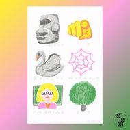 Affiche, poster, illustration imprimée en risographie par à New York City, USA, tirage limité numéroté et signé par l'artiste Ivy Zheyu Chen et son studio Upon. COLLOQUE est un concept-store proposant musique, illustration et artisanat. Nombreuses idées cadeaux !