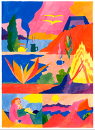 Je suis très heureux de vous proposer cette édition produite avec Anouck Constant, imprimée chez Shlag Lab ! Carte blanche à Anouck et recherche commune avec Samuel du Shlag Lab pour trouver les couleurs qui allaient le mieux mettre en valeur l'invitation au voyage et au grand air de cette illustration. COLLOQUE est un concept-store à la fois librairie, disquaire et décoration. Vous y trouverez vinyles, cassettes, sérigraphies, risographies, bande-dessinées, fanzines, artisanat, céramique, verre soufflé...