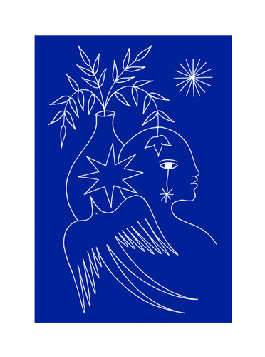 jim kylam bleu outremer cocteau magritte sérigraphie serigraphie illustration affiche poster