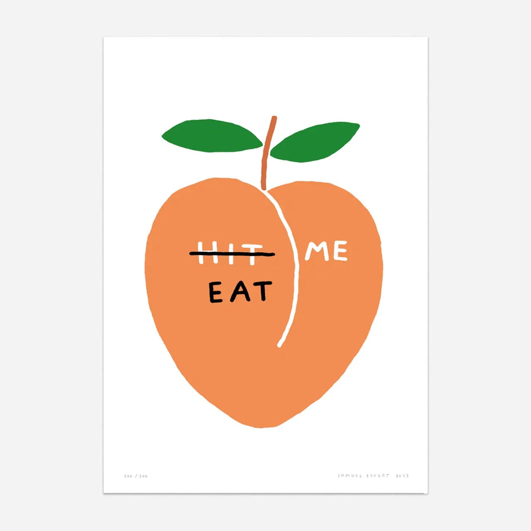 eat me, Affiche, poster, impression giclée de l'artiste Samuel Eckert. COLLOQUE est un concept-store proposant musique, illustration et artisanat. Nombreuses idées cadeaux !